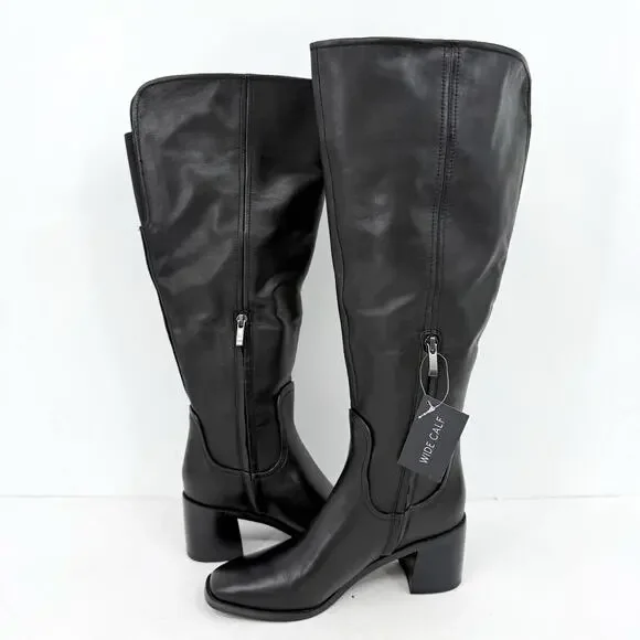 Naturalizer Womens dda Over-The-Knee Boots US 7 M Wide Calf Black Leather EUC - Picture 7 of 13